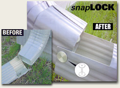 snapLOCK gutter extension flip-up fastener